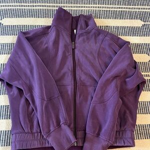 Lululemon Athletica Dramatic Magenta Brushed Softstreme Funnel Neck Zip Up